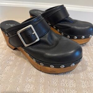 Free People Culver City Clogs with Wooden Platform- size 37